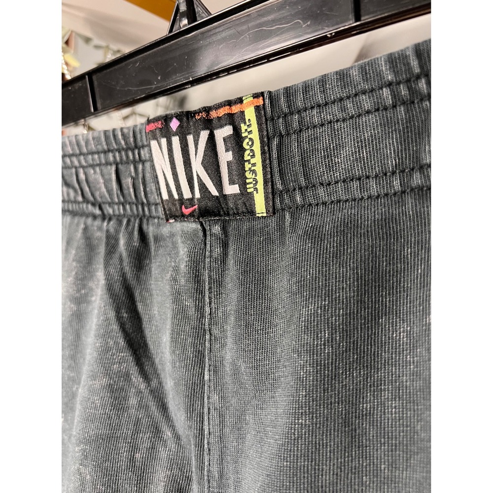 Nike Sportswear Womens Faded Black Just Do It Elastic Waist Athletic Shorts S